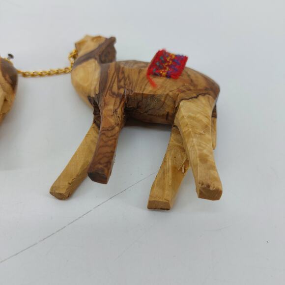 Nativity Donkey Camels Olive Wood Holy Land Figures Carved - Picture 13 of 16